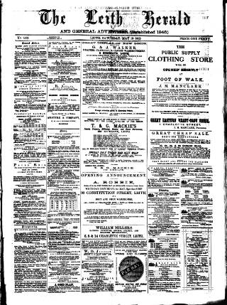 cover page of Leith Herald published on May 13, 1882